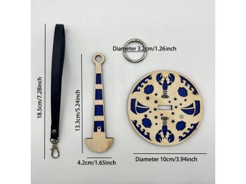 Listing 8 of 10 for 1 Set Portable Wooden Yarn Holder With Wrist Charm For Outdoor Use Foldable