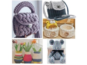 Listing 7 of 10 for 280g Crochet Yarn Soft DurableT-Shirt Yarn For DIY Crochet Crafts Bags Cushions