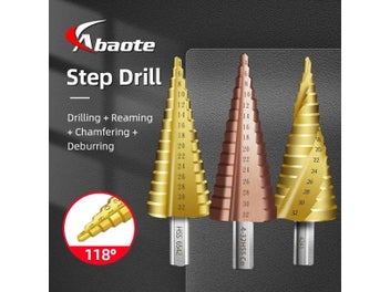 Listing 3 of 10 for ABAOTE Step Drill Bit 4-12 4-20 4-32 1/4/5PCS Titanium Coated Wood Metal Hole