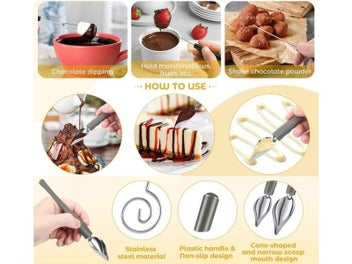 Listing 6 of 10 for Hot Drawing Decorating Spoon Candy Dipping Tools Chocolate Dipping Fork Spoons