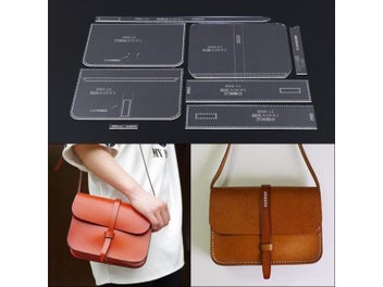 Listing 3 of 9 for Leather Handmade Women's Shoulder Bag Sewing Pattern Stencil Template With