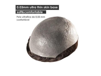 Listing 5 of 10 for Wig Male Men Capillary Prosthesis Toupee 0.06-0.08mm Full Skin Natural Hair