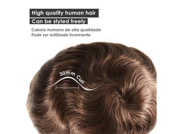 Listing 8 of 10 for Wig Male Men Capillary Prosthesis Toupee 0.06-0.08mm Full Skin Natural Hair