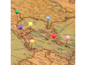 Listing 7 of 9 for 500Pcs Multi-Color Push Pins Map Tacks Round Head With Stainless Point For