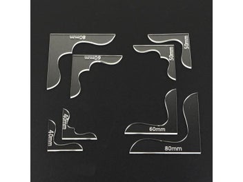 Listing 1 of 9 for Leather Craft Pattern Stencil Template Wallet Corner Decoration 40mm 50mm 60mm