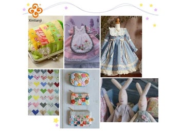 Listing 8 of 10 for DIY Patchwork Fabric Pink Rose Pattern Material For Hair Bows Sewing Quilt Doll