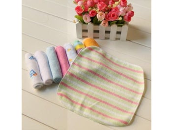 Listing 4 of 9 for 8pcs/pack Muslim Cotton Newborn Baby Towel Baby Wash Cloth Square Handkerchief