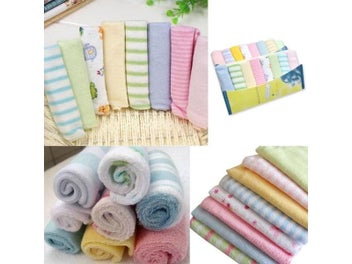 Listing 7 of 9 for 8pcs/pack Muslim Cotton Newborn Baby Towel Baby Wash Cloth Square Handkerchief