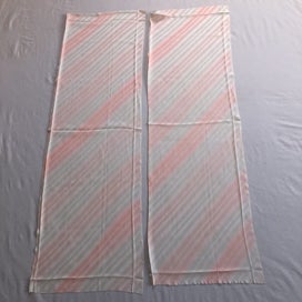 Listing 2 of 14 for Vintage Japanese Pink Diagonal Stripe Silk Fabric Pieces Kimono Panels X2