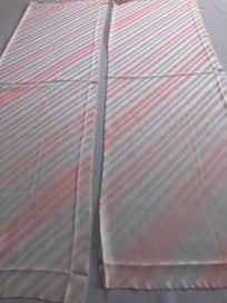 Listing 4 of 14 for Vintage Japanese Pink Diagonal Stripe Silk Fabric Pieces Kimono Panels X2