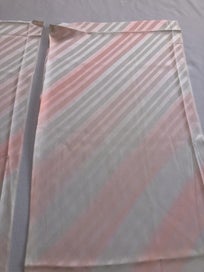 Listing 5 of 14 for Vintage Japanese Pink Diagonal Stripe Silk Fabric Pieces Kimono Panels X2