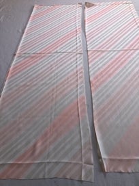 Listing 7 of 14 for Vintage Japanese Pink Diagonal Stripe Silk Fabric Pieces Kimono Panels X2