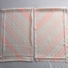 Listing 9 of 14 for Vintage Japanese Pink Diagonal Stripe Silk Fabric Pieces Kimono Panels X2