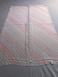 Listing 11 of 14 for Vintage Japanese Pink Diagonal Stripe Silk Fabric Pieces Kimono Panels X2