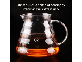 Listing 3 of 10 for Heat Resistant Borosilicate Glass Hand Drip Coffee Pot Carafe Share Pot Pour