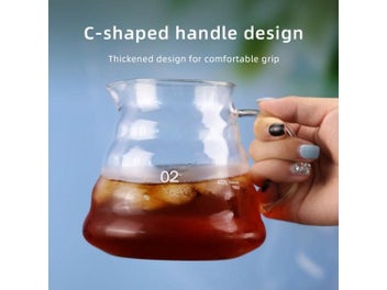 Listing 7 of 10 for Heat Resistant Borosilicate Glass Hand Drip Coffee Pot Carafe Share Pot Pour