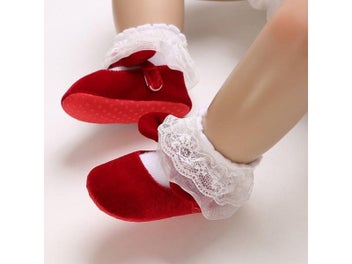 Listing 4 of 11 for Newborn Infant Baby Girls Shoes Velvet Red Christmas 0-18M Princess Girl Baby