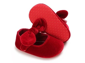 Listing 6 of 11 for Newborn Infant Baby Girls Shoes Velvet Red Christmas 0-18M Princess Girl Baby