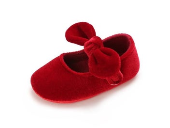 Listing 9 of 11 for Newborn Infant Baby Girls Shoes Velvet Red Christmas 0-18M Princess Girl Baby