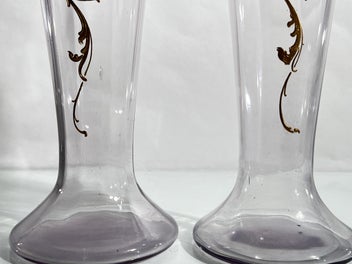 Listing 7 of 18 for Attributed François Théodore Legras or Baccarat – Tall Hand-Gilded Antique Vases