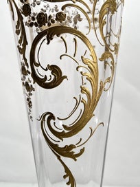 Listing 12 of 18 for Attributed François Théodore Legras or Baccarat – Tall Hand-Gilded Antique Vases