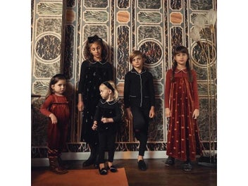 Listing 4 of 11 for AS Embroidery Velour Collection Autumn Family Matching Clothing Girl Robe Maxi