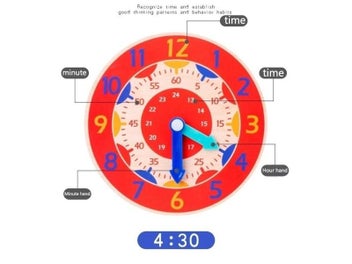 Listing 6 of 10 for Baby Montessori Toys Wooden Clock Hour Minute Second Cognition Time Learning