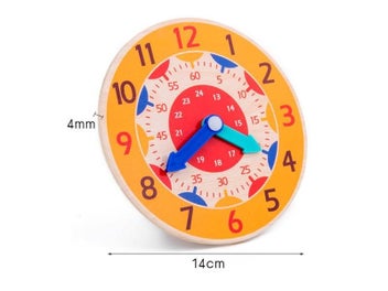 Listing 7 of 10 for Baby Montessori Toys Wooden Clock Hour Minute Second Cognition Time Learning
