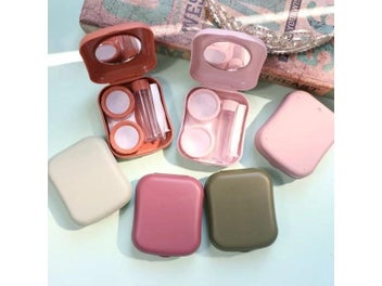 Listing 4 of 9 for Solid Color Elegant Lady Contact Lens Case With Mirror Cosmetic Contact Box