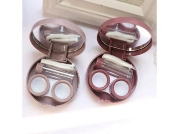 Listing 7 of 9 for Solid Color Elegant Lady Contact Lens Case With Mirror Cosmetic Contact Box