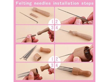 Listing 6 of 10 for Wool Felting Needles Kit Wood Handle Felting Needles Pack Wool Felt DIY Craft