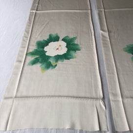 Listing 7 of 16 for Vintage Japanese Silk Fabric Pieces Floral Print Kimono Panels x2