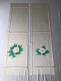 Listing 16 of 16 for Vintage Japanese Silk Fabric Pieces Floral Print Kimono Panels x2