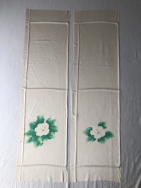 Listing 14 of 16 for Vintage Japanese Silk Fabric Pieces Floral Print Kimono Panels x2