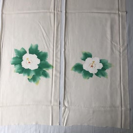 Listing 5 of 16 for Vintage Japanese Silk Fabric Pieces Floral Print Kimono Panels x2