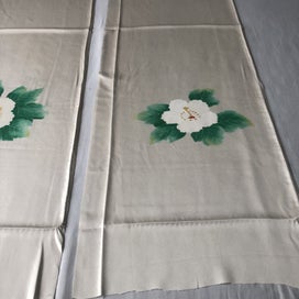 Listing 8 of 16 for Vintage Japanese Silk Fabric Pieces Floral Print Kimono Panels x2