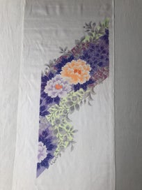 Listing 4 of 13 for Vintage Japanese Floral Print Silk Fabric Piece