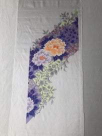 Listing 3 of 13 for Vintage Japanese Floral Print Silk Fabric Piece