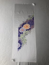 Listing 12 of 13 for Vintage Japanese Floral Print Silk Fabric Piece