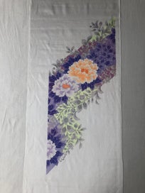 Listing 13 of 13 for Vintage Japanese Floral Print Silk Fabric Piece