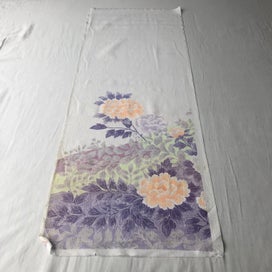 Listing 5 of 16 for Vintage Japanese Silk Floral Print Fabric Piece