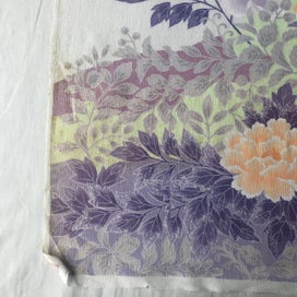 Listing 4 of 16 for Vintage Japanese Silk Floral Print Fabric Piece