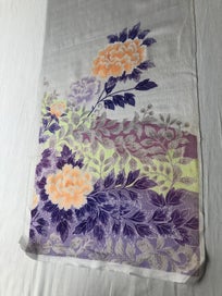 Listing 12 of 16 for Vintage Japanese Silk Floral Print Fabric Piece