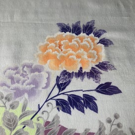 Listing 9 of 16 for Vintage Japanese Silk Floral Print Fabric Piece