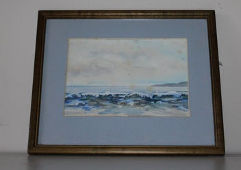Listing 11 of 16 for +++ ORIGINAL SIGNED "P. PIERSON " COASTAL SCENE PAINTING +++