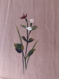 Listing 4 of 12 for Vintage Japanese Silk Fabric Piece Floral Print Kimono Panel