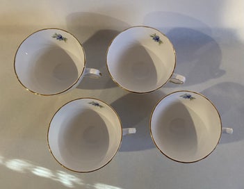 Listing 11 of 12 for Four Colclough Nigella Blue Flowers Trios (12 Pieces) - Stunning