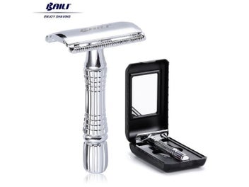 Listing 1 of 10 for BAILI Double Edge Safety Razor Manual Barber Shaver Travel Case 1 Blade