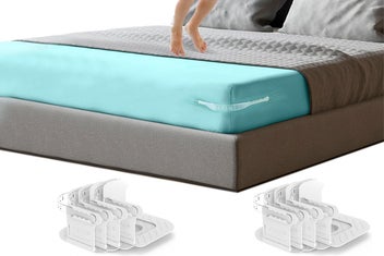 Listing 3 of 3 for 2Sets Lock Bed Sheet Holders for Corner Bed Sheet Holder Straps for All Mattress