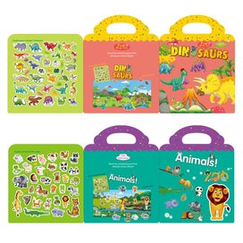 Listing 3 of 3 for Toy Early Learning Reusable Kids Educational Stickers Book -Animal park and Dino